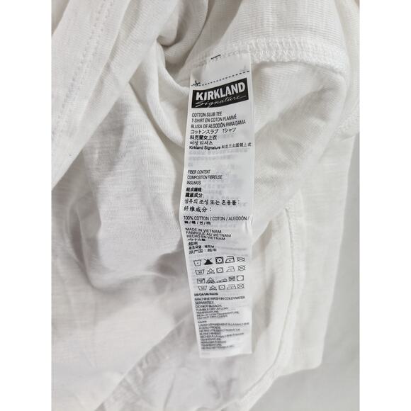 Slub Tee Kirkland Signature White XXL Curved Hem Layering Hi Low Relaxed Cotton - Picture 8 of 8